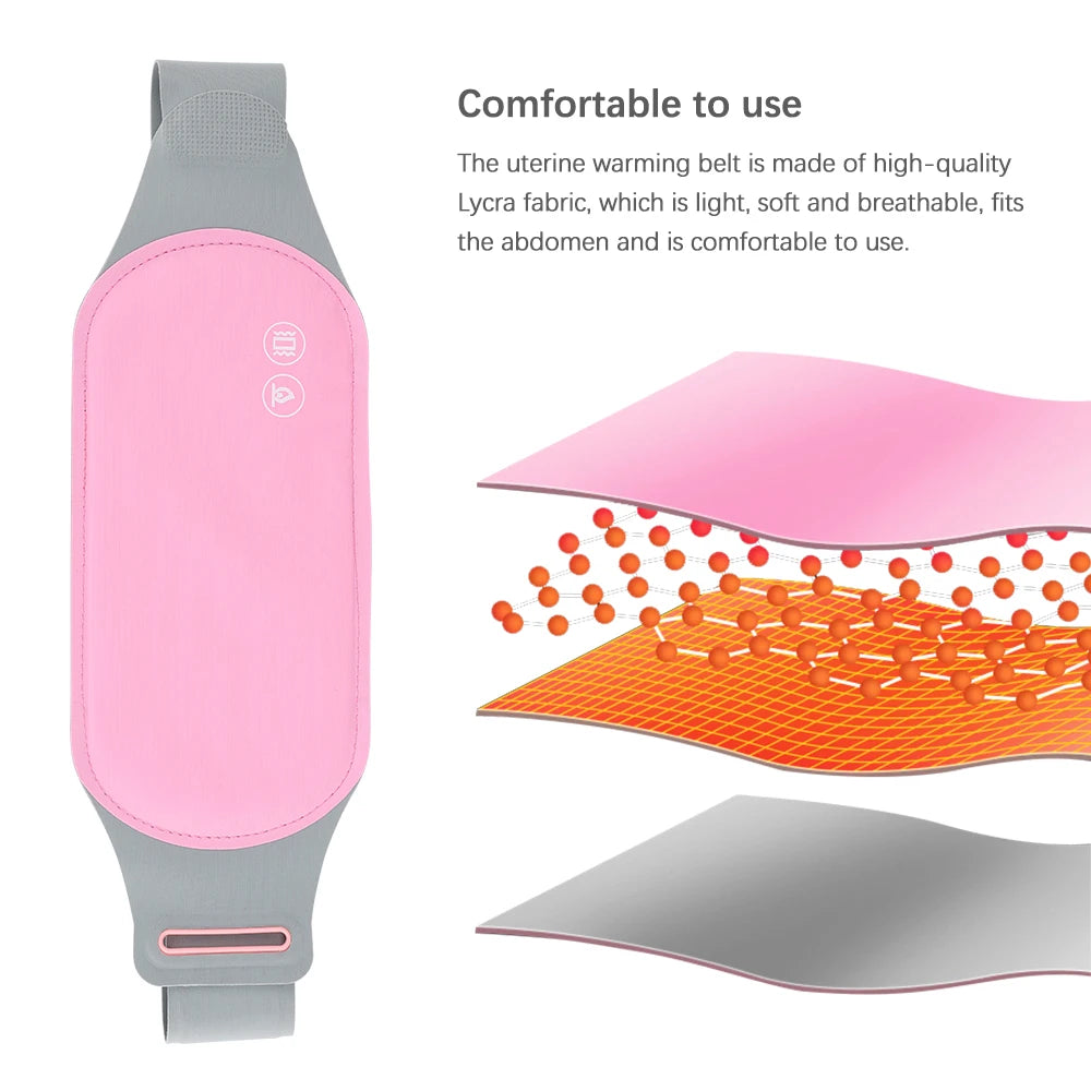 Washable USB Warm Uterus Belt Hot Compress Vibration Waist Abdominal Massager Menstrual Pain Relief Belly Warmer Heating Pad