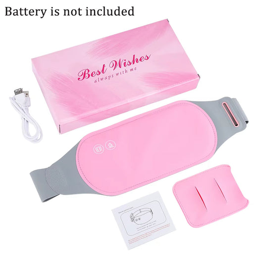 Washable USB Warm Uterus Belt Hot Compress Vibration Waist Abdominal Massager Menstrual Pain Relief Belly Warmer Heating Pad